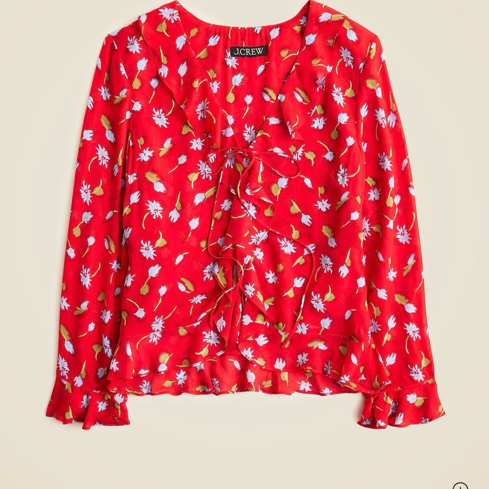 New Jcrew Red Floral Women's Top size 2